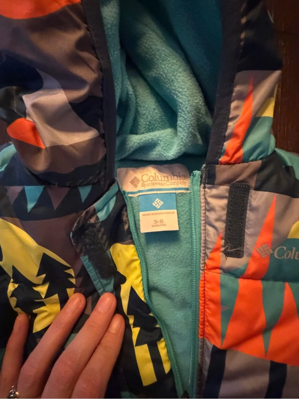 Columbia Teal Multi Geo-Print Infant One-Piece Snowsuit